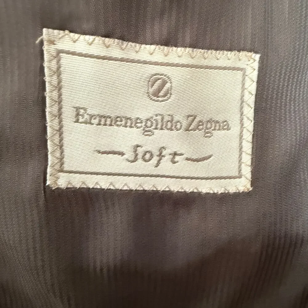 ERMENEGILDO ZEGNA Soft Wool Light brown glen plaid Blazer Sports Coat 54 / 48 R